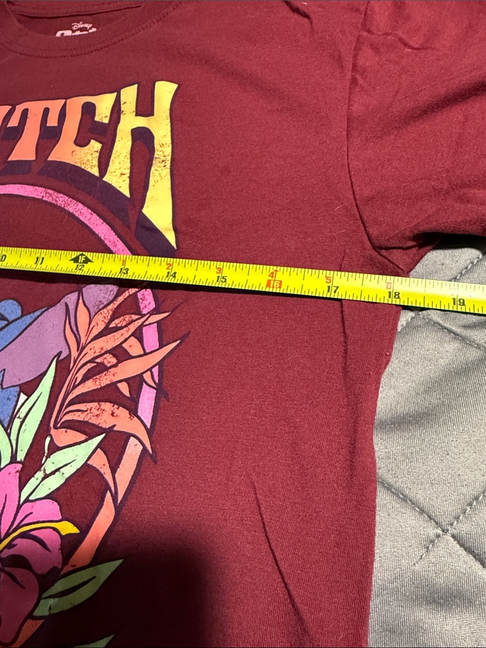 Disney Youth Stitch Surf Graphic Tee - Maroon with Blue & Pink Accents - Picture 6 of 6